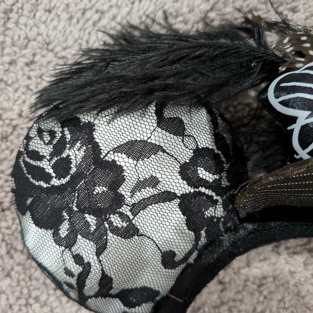 Disney Black Lace Mouse‎ Ears Headband With Tiny Hat